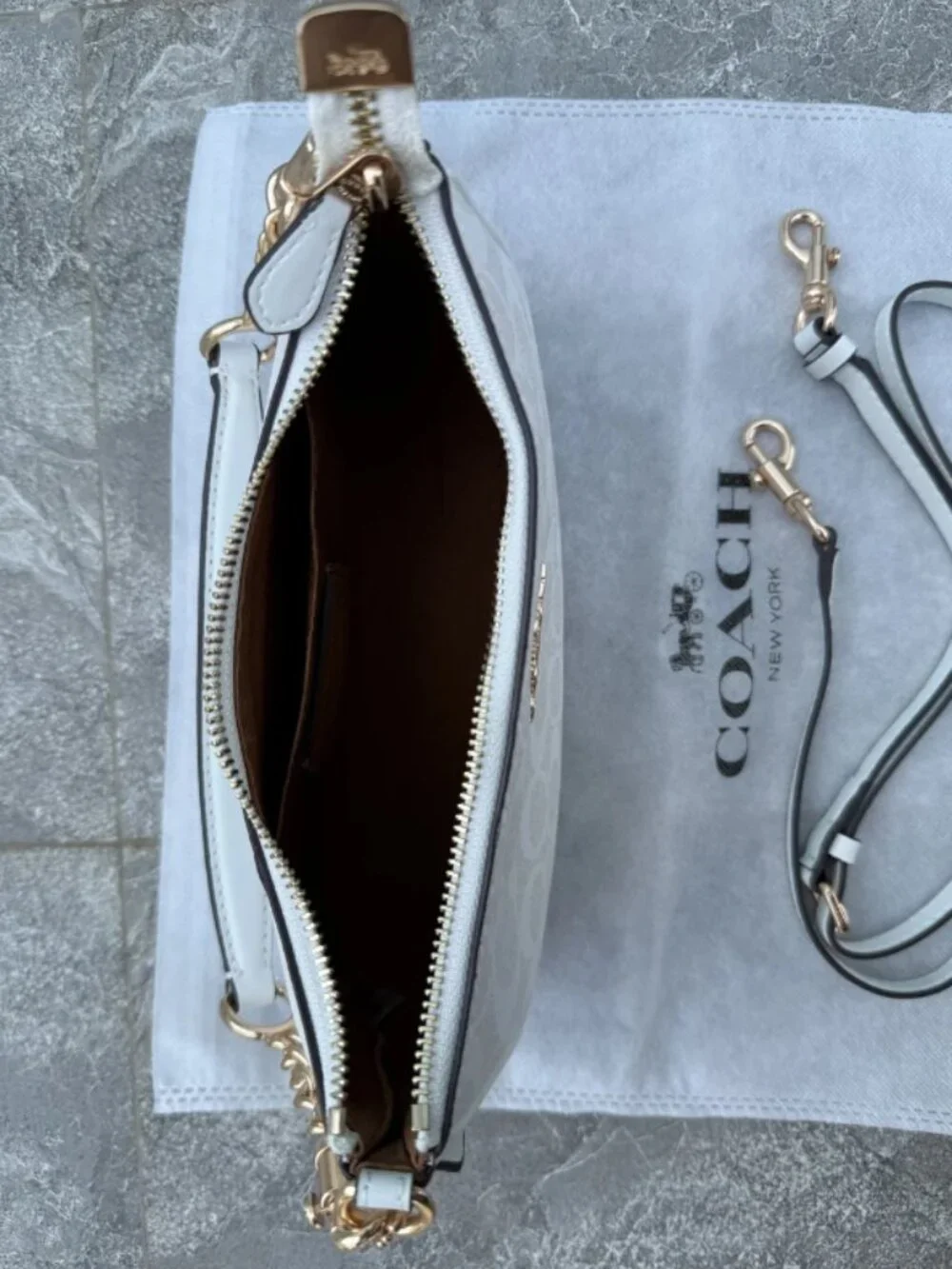 Coach Teri Shoulder Bag White Signature Canvas